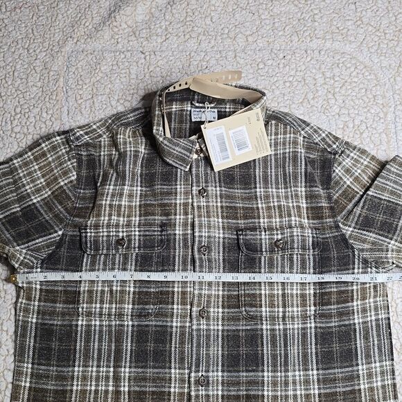 872 NWT Frank And Oak The Check Flannel Shirt Size Medium - Picture 4 of 8